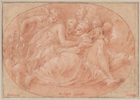 A+ 046
<br/>
Mars en Venus door Mercurius verrast, met twee putti
<br/>
<em>Primaticcio, Francesco (1504-1570) - kopie naar</em>